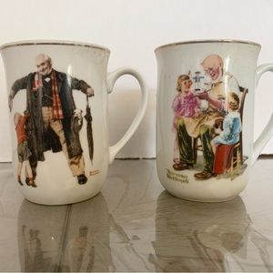 Set of 2 vintage Norman Rockwell coffee cups.  8oz cups, used and in good shape